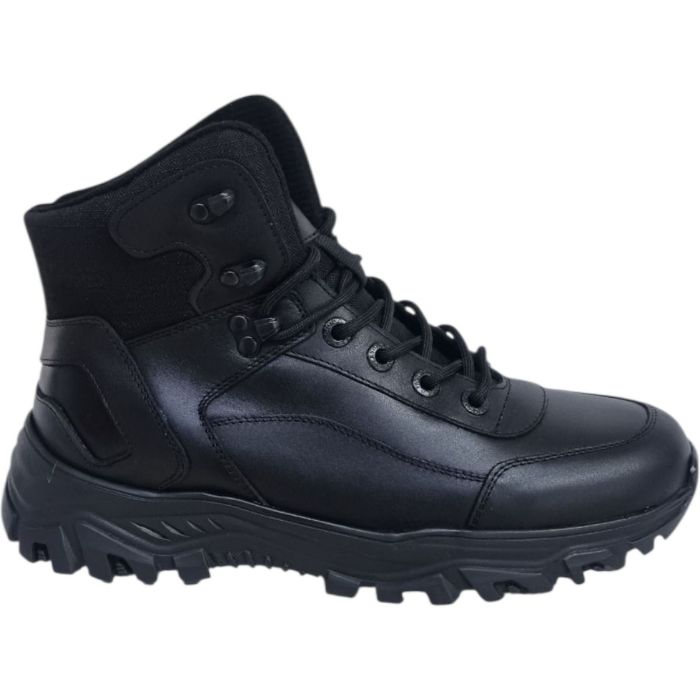 Ghete Bărbați Casual Din Piele Naturală De Culoare Neagră 45139