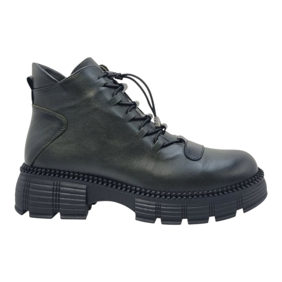 Ghete Damă Casual Din Piele Naturală Neagră 30205