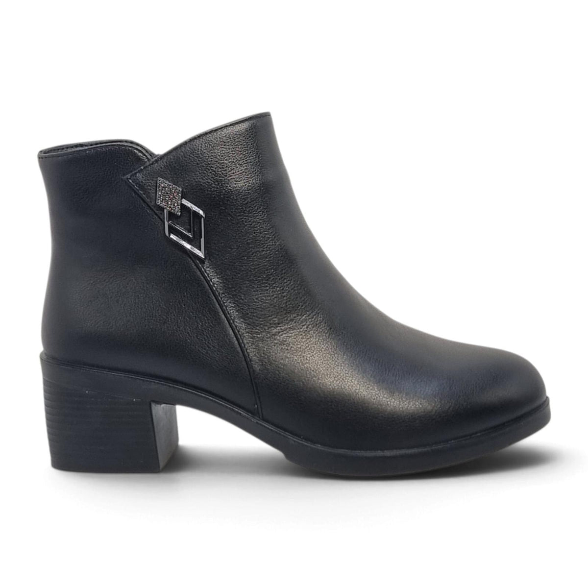 Ghete Damă Casual Din Piele Naturală Neagra 30209