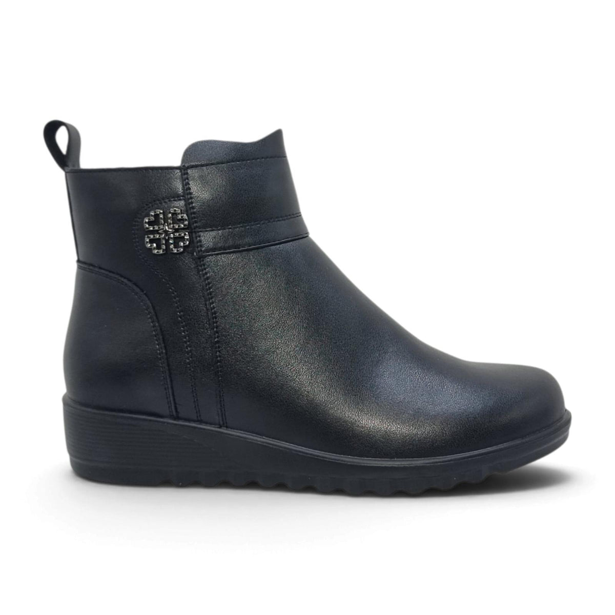 Ghete Damă Casual Din Piele Naturală Neagra 30215