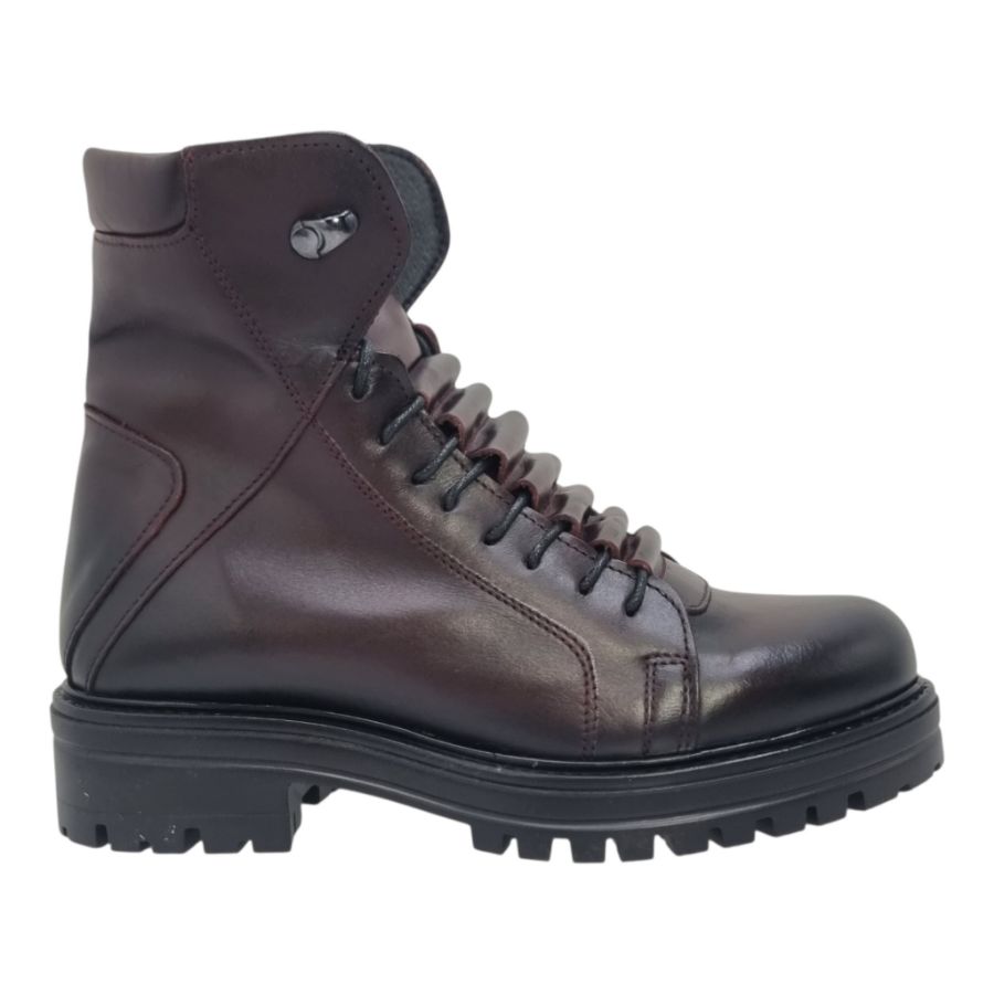 Ghete Damă Casual Din Piele Naturală Bordo 30217