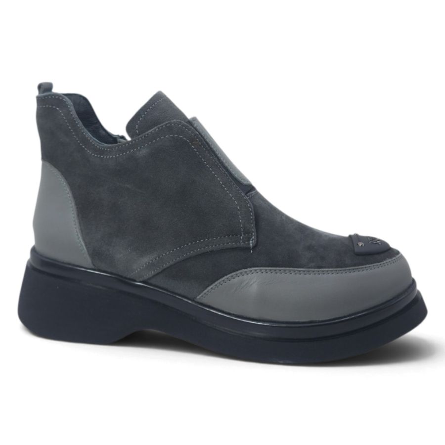 Ghete Damă Casual Din Piele Naturală Gri 30224