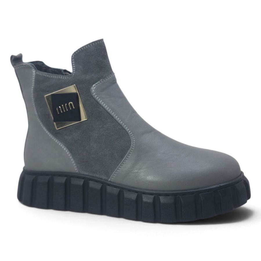 Ghete Damă Casual Din Piele Naturală Gri 30227