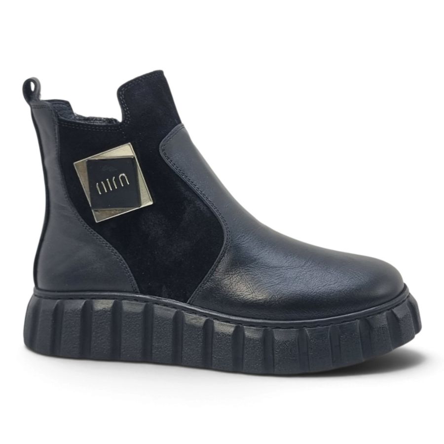 Ghete Damă Casual Din Piele Naturală Neagră 30228