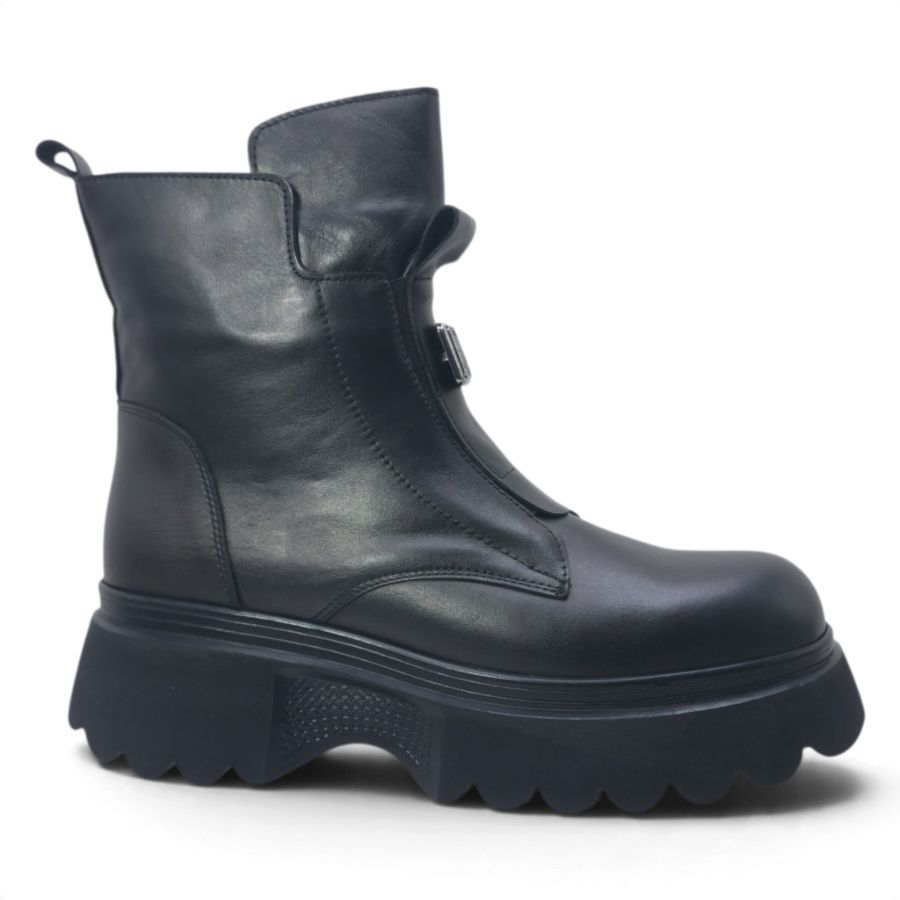 Ghete Damă Casual Din Piele Naturală Neagră 30234