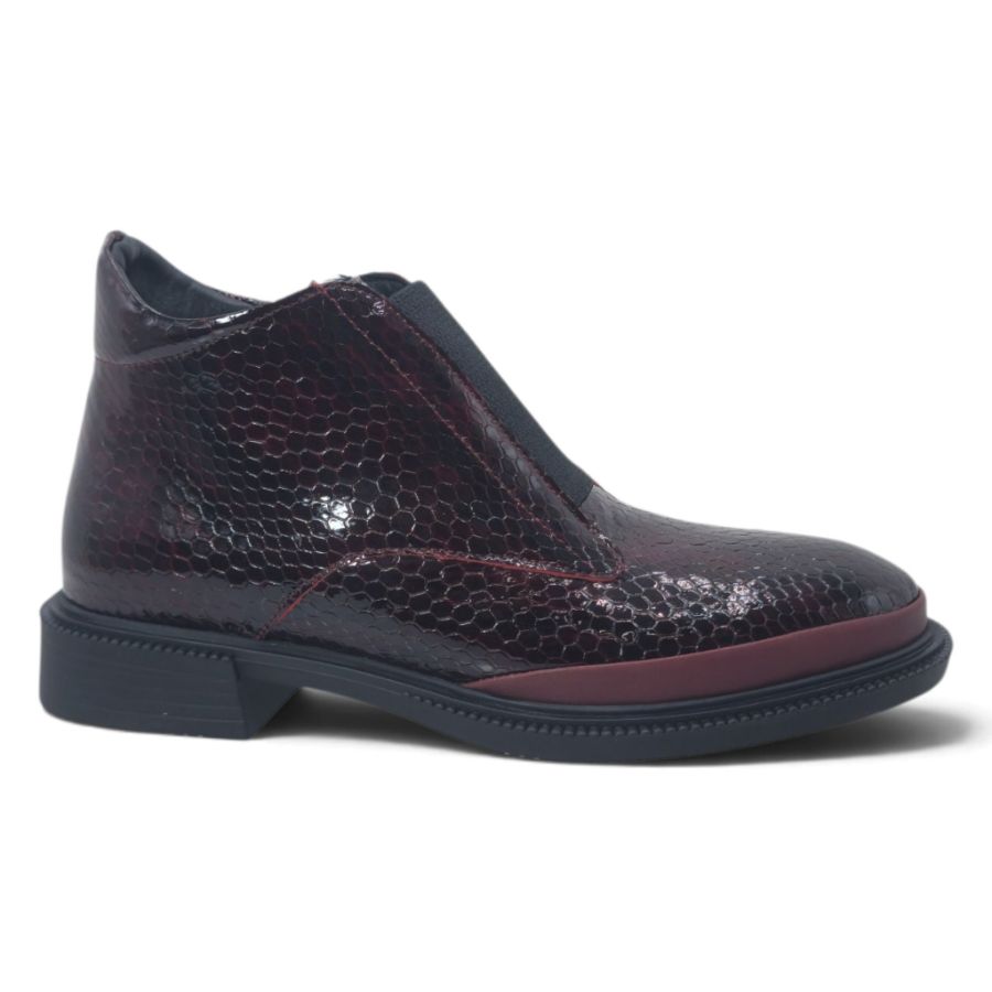 Ghete Damă Casual Din Piele Naturală Bordo 30239