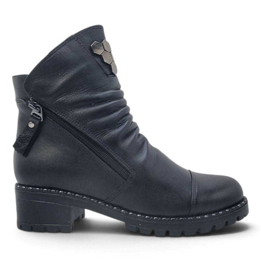 Ghete Damă Casual Din Piele Naturală Neagră 30241