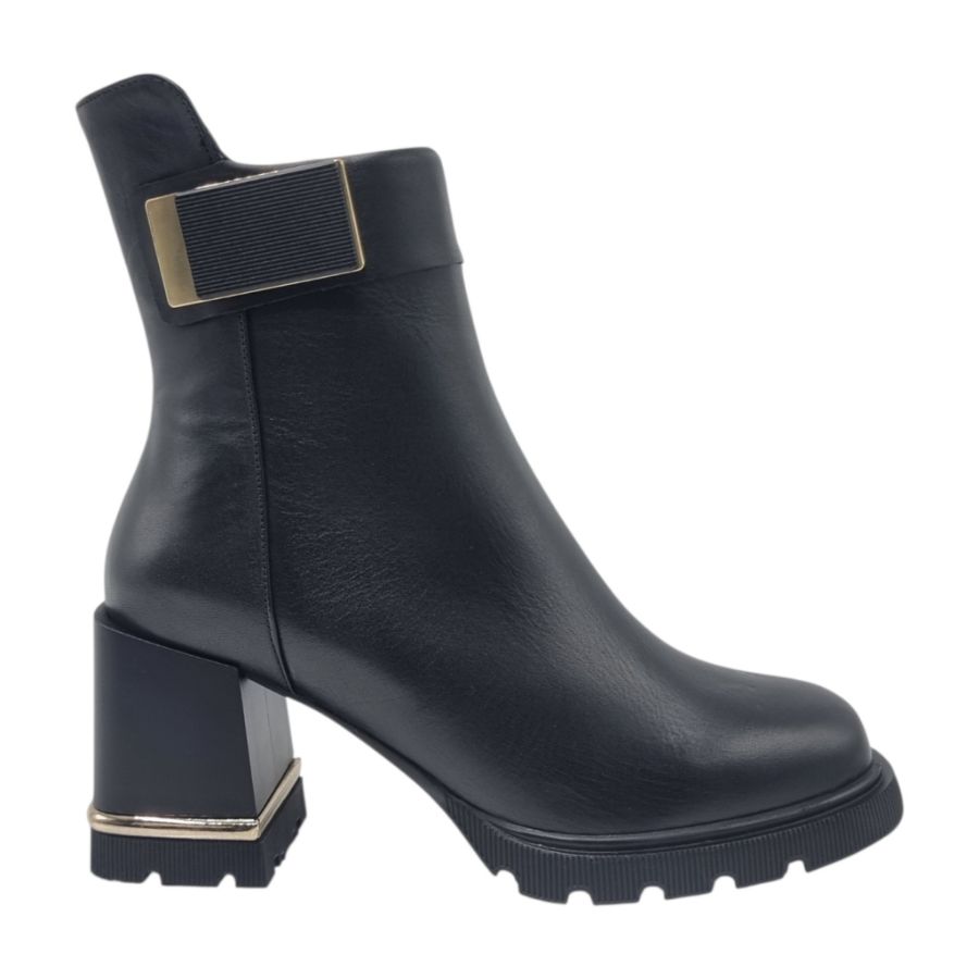 Ghete Damă Casual Din Piele Naturală Neagră 30242
