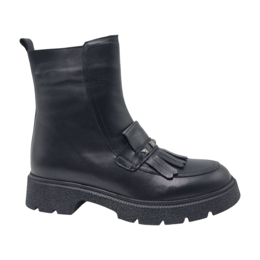 Ghete Damă Casual Din Piele Naturală Neagră 30244