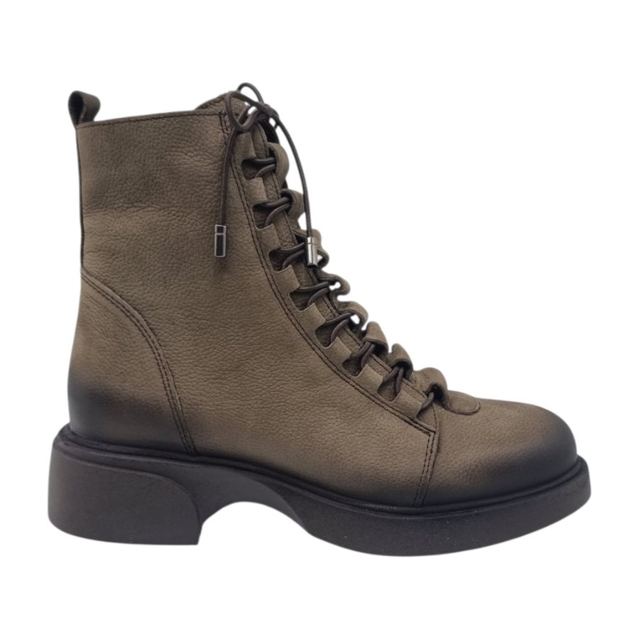 Ghete Damă Casual Din Piele Naturală Kaki 30258
