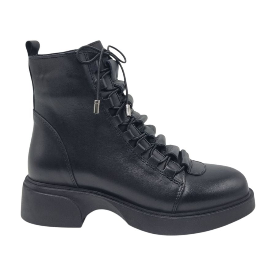 Ghete Damă Casual Din Piele Naturală Neagră 30259