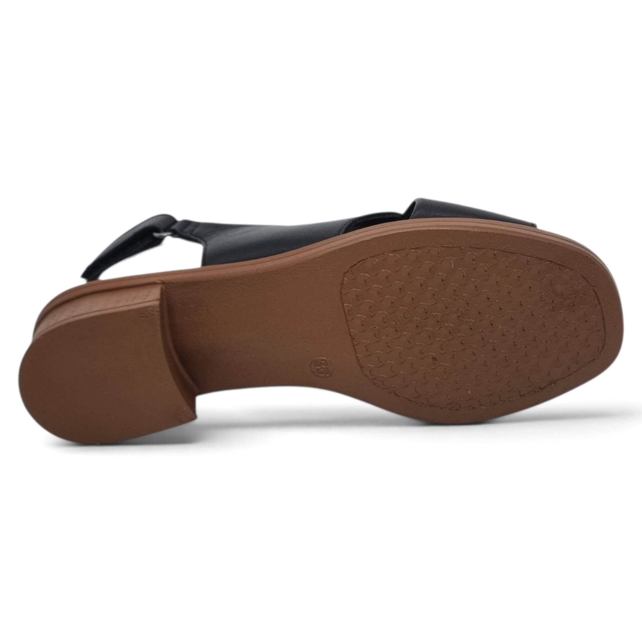 Sandale Damă Confort Din Piele Naturală Neagră 13815