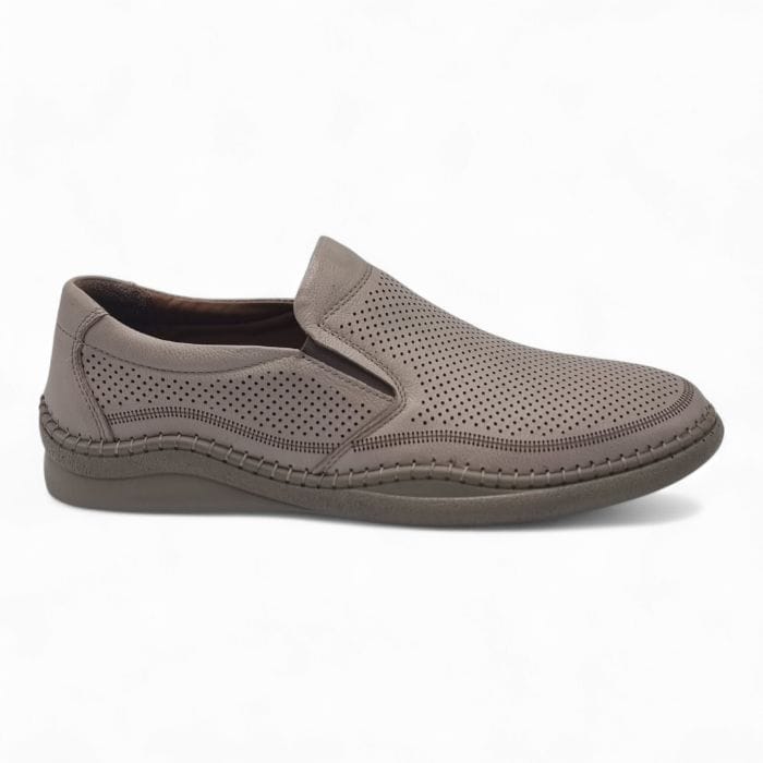 Pantofi Bărbați Din Piele Naturală Perforată Bej 6531