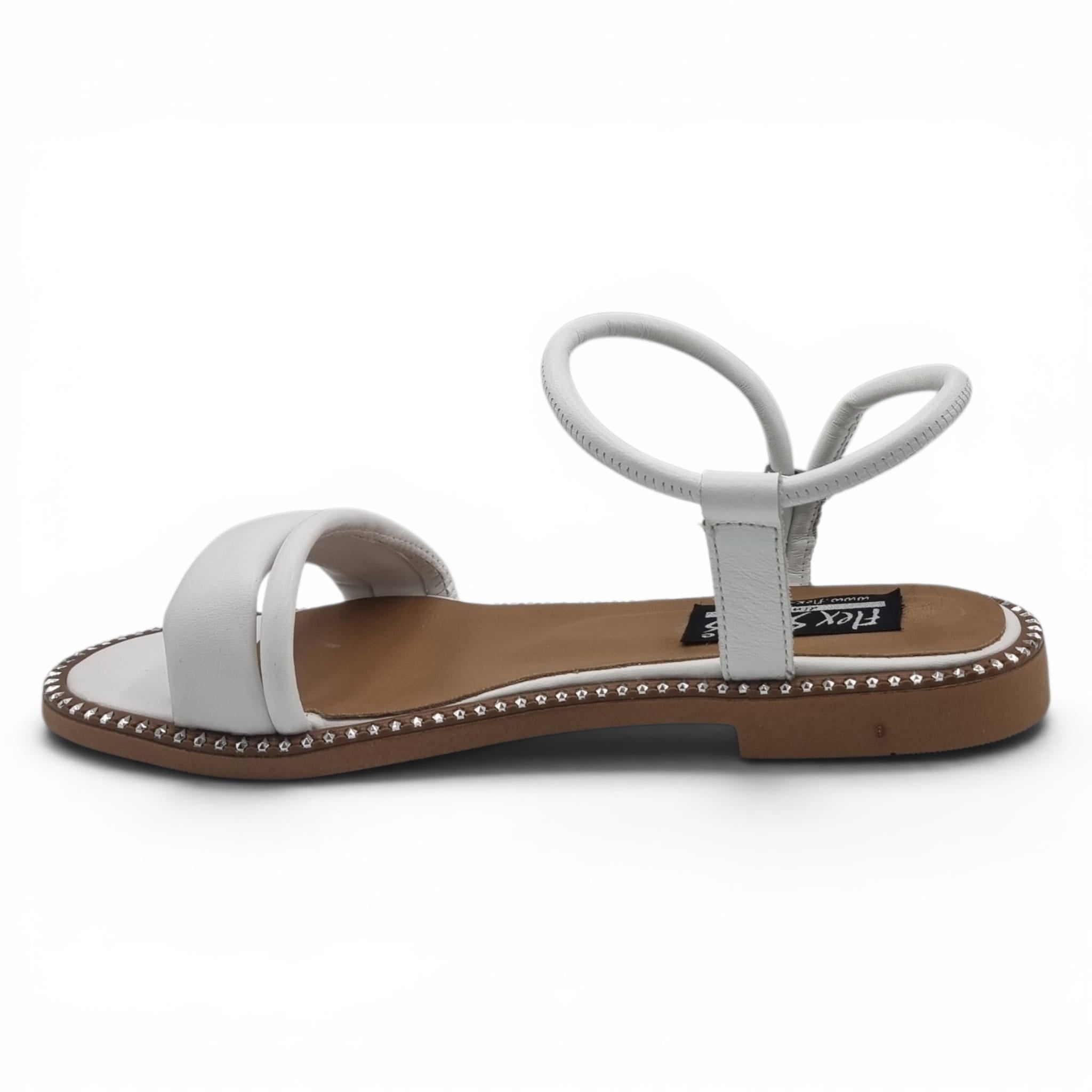 Sandale Damă Casual Confort Din Piele Naturală Albă 13774