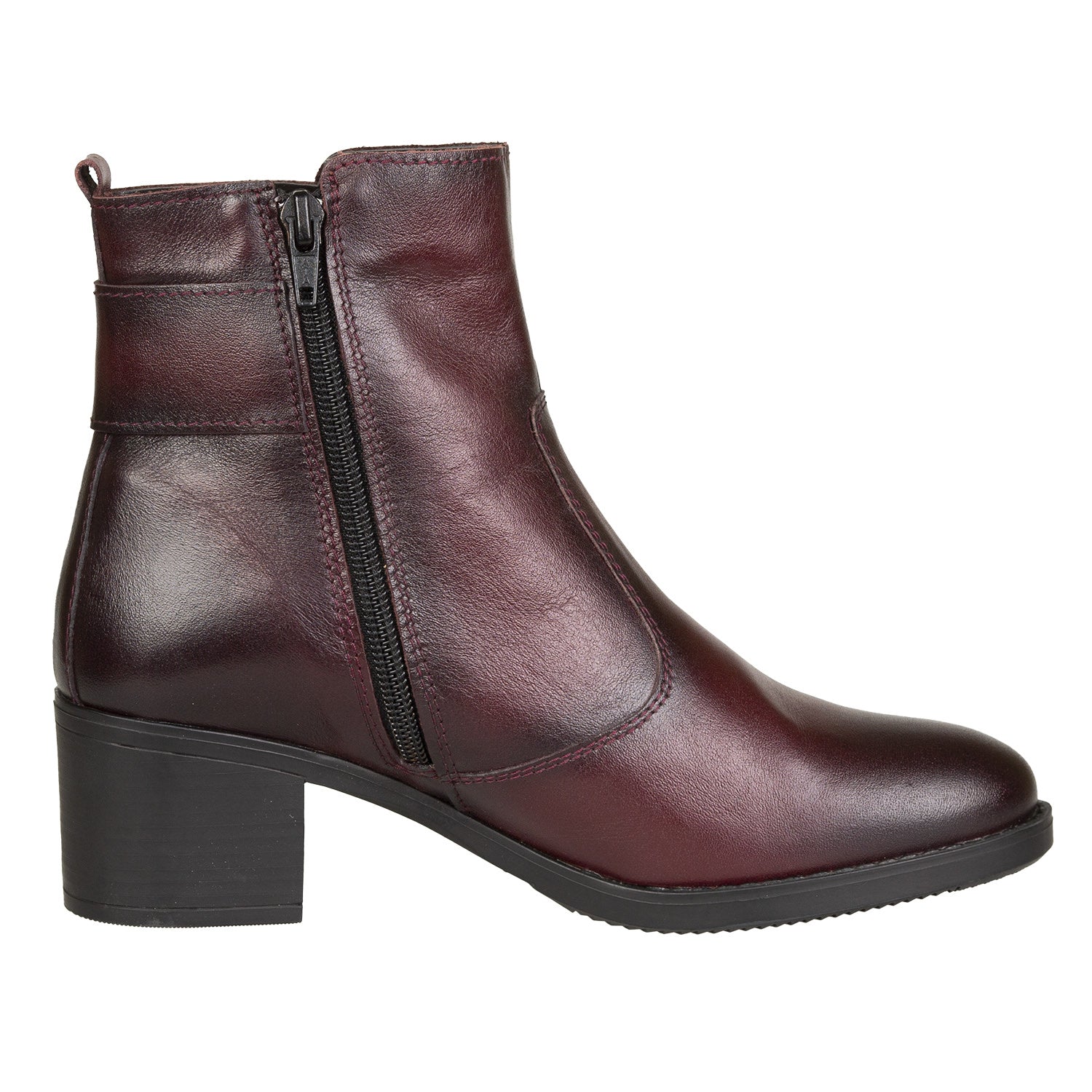 Ghete Damă Casual Din Piele Naturală Bordo 30116
