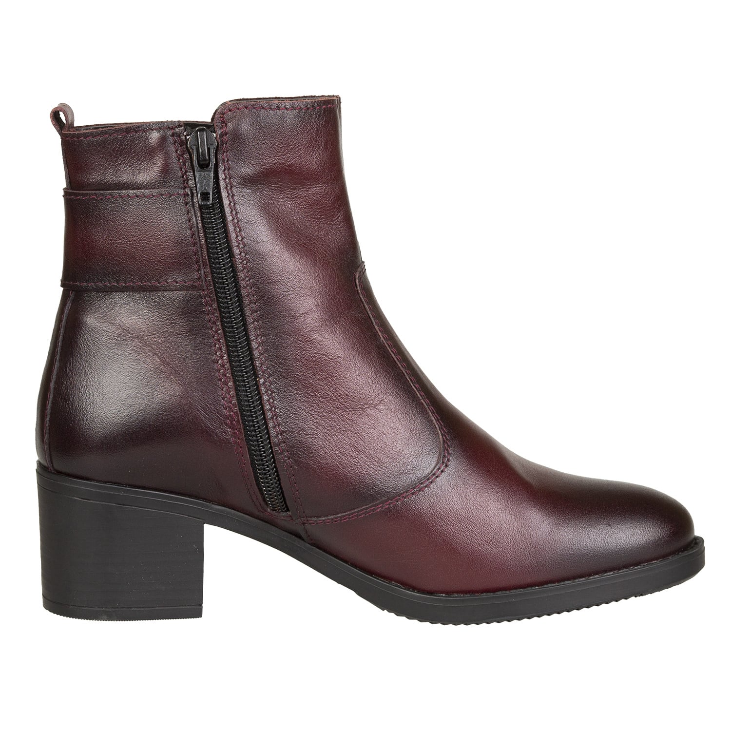 Ghete Damă Casual Din Piele Naturală Bordo 30116