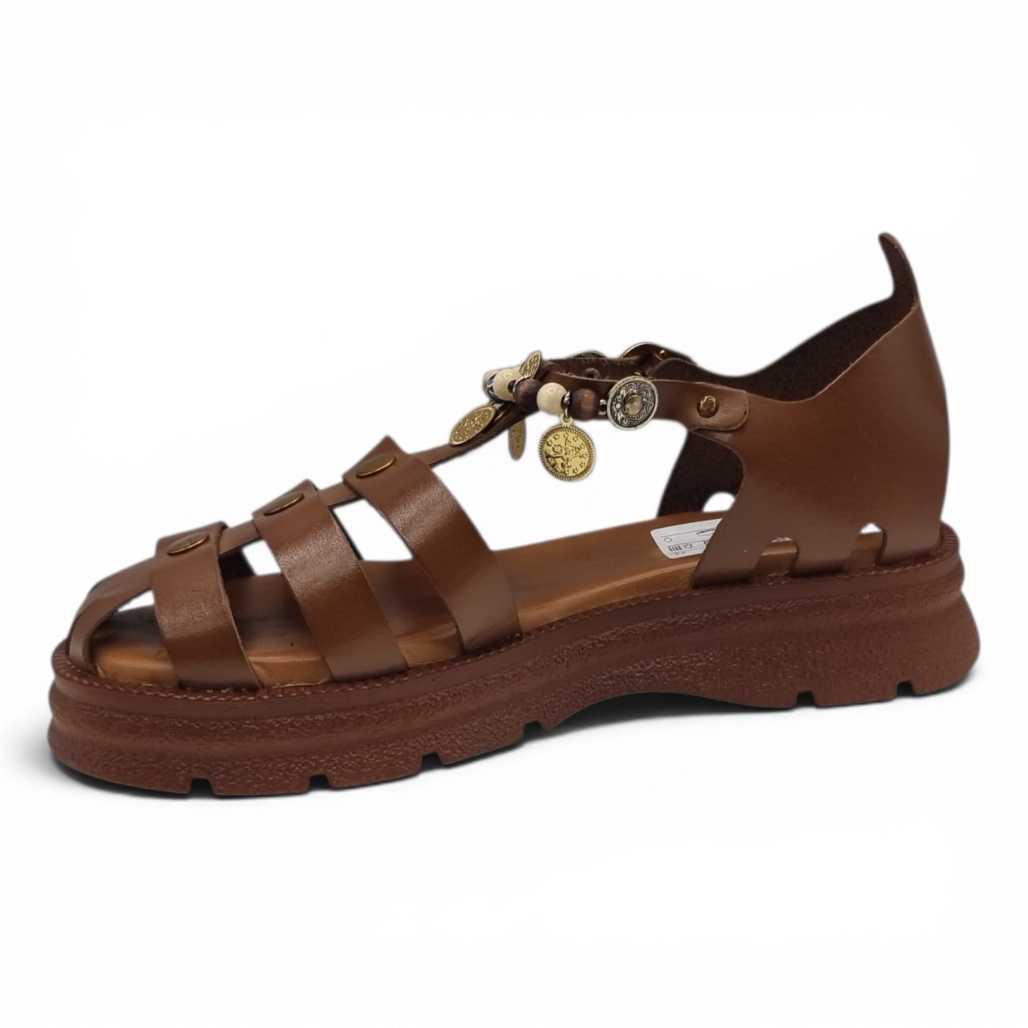 Sandale Damă Casual Confort Din Piele Naturală Maro 13784