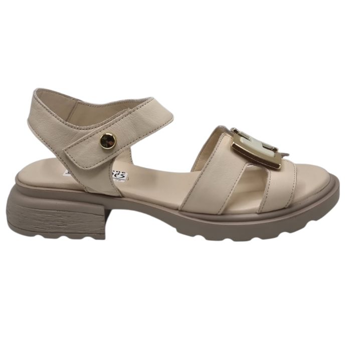 Sandale Damă Casual Confort Din Piele Naturală Crem 13791
