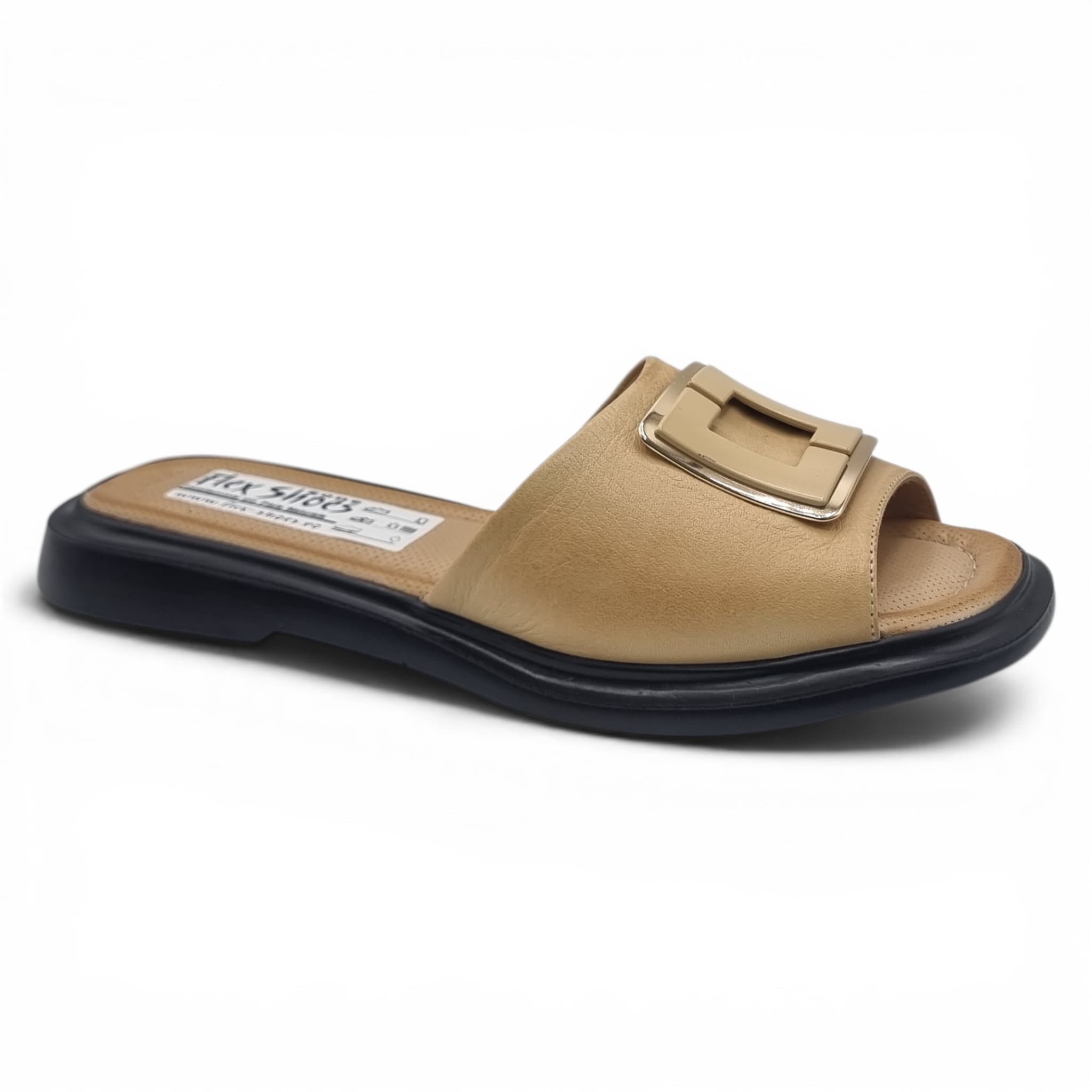 Sandale Damă Casual Confort Din Piele Naturală Capucino 13781