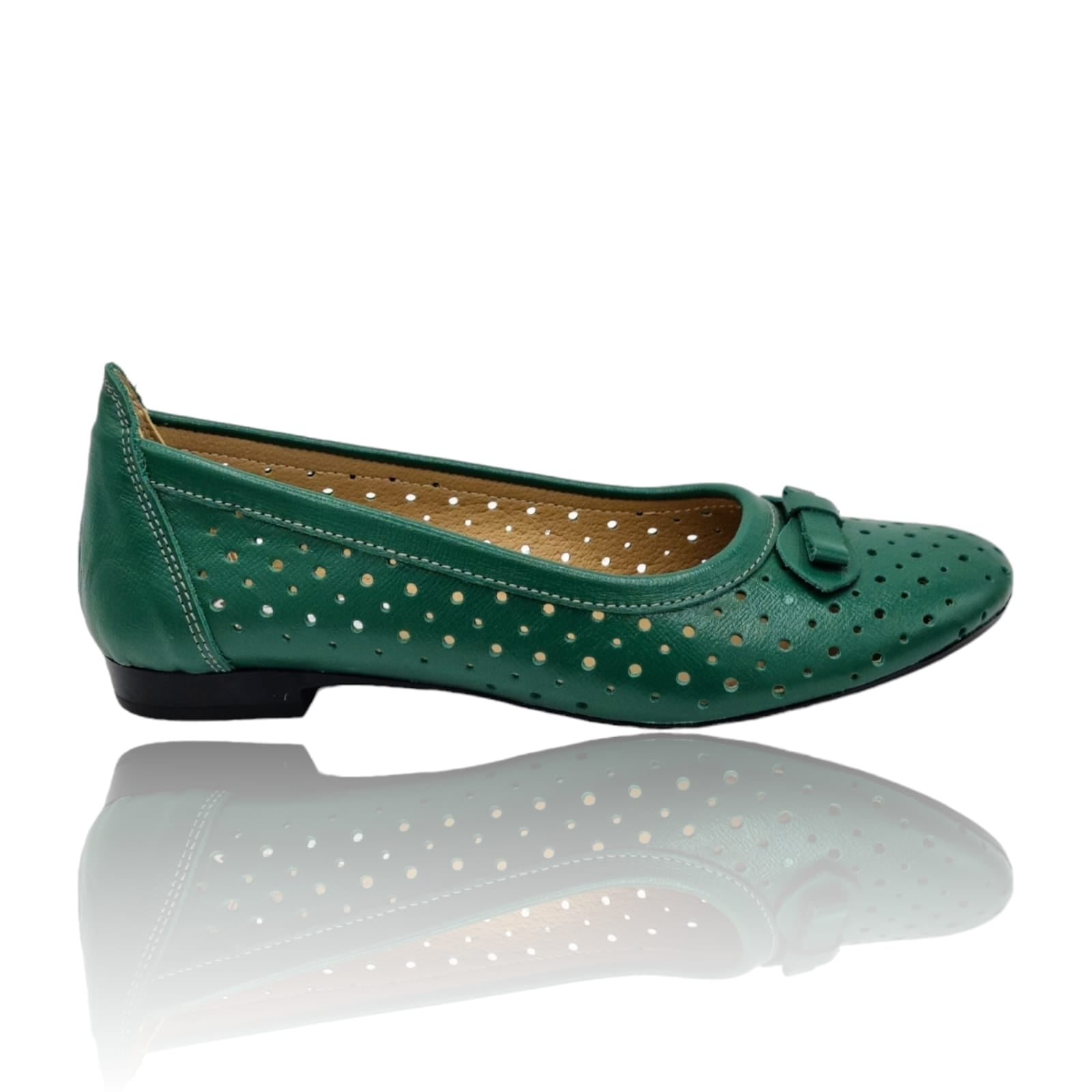 Balerini Damă Din Piele Naturală Verde 15100