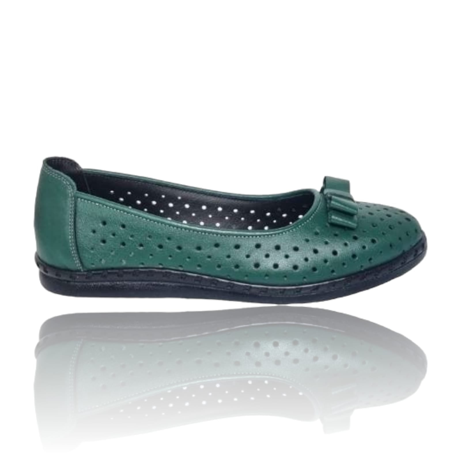 Balerini Damă Din Piele Naturală Verde 15128