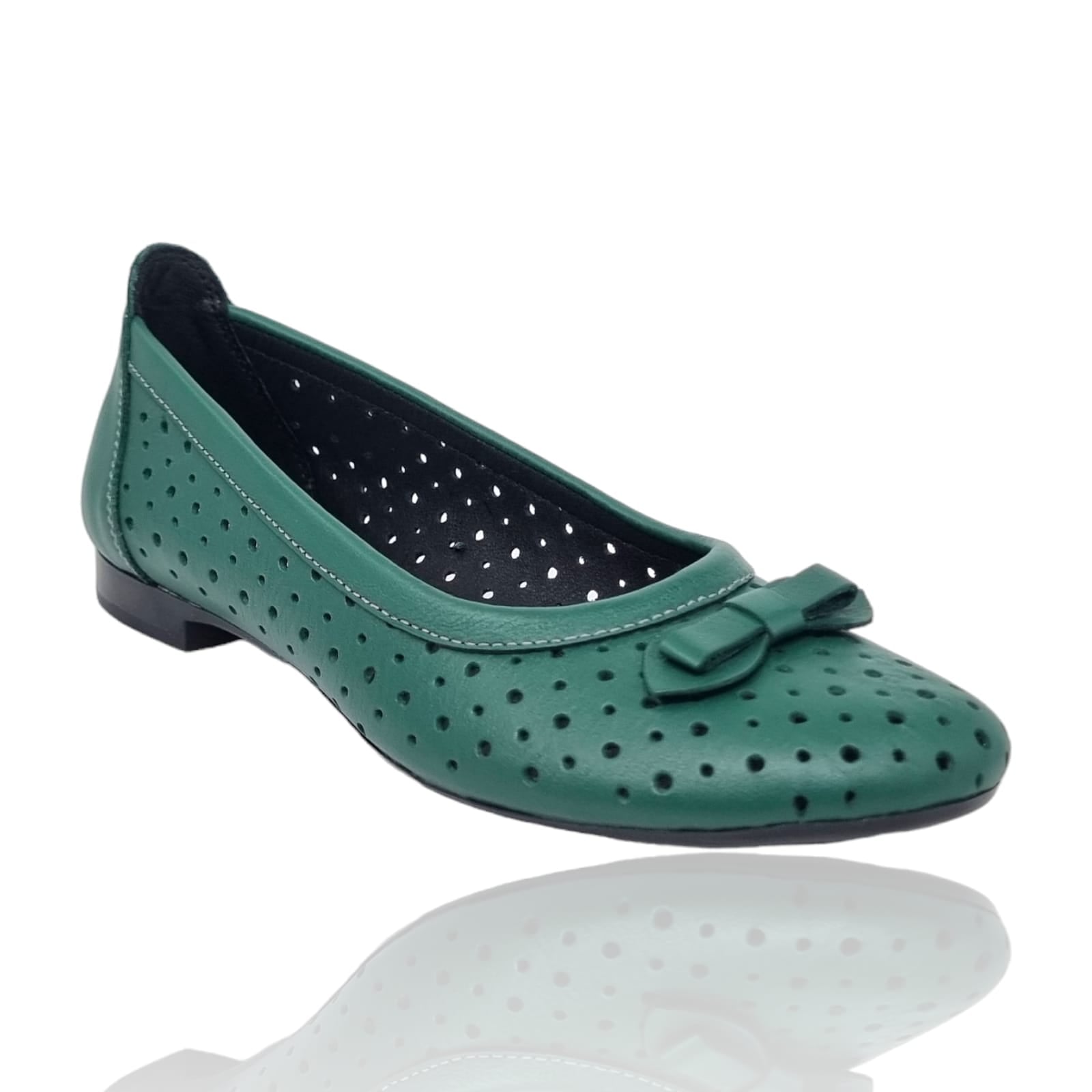 Balerini Damă Din Piele Naturală Verde 15143