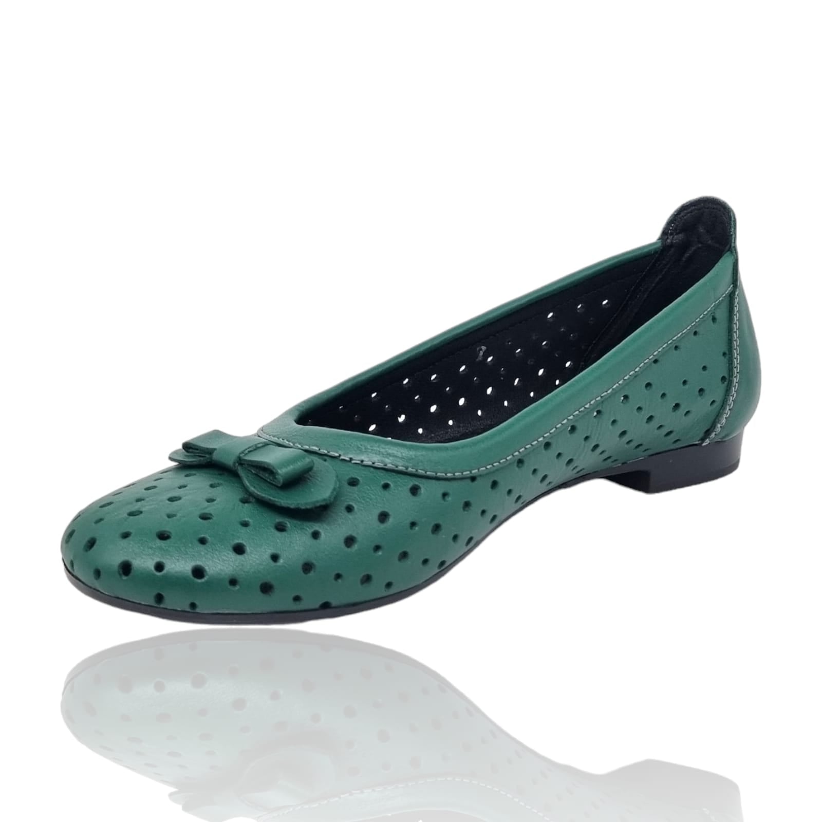 Balerini Damă Din Piele Naturală Verde 15143