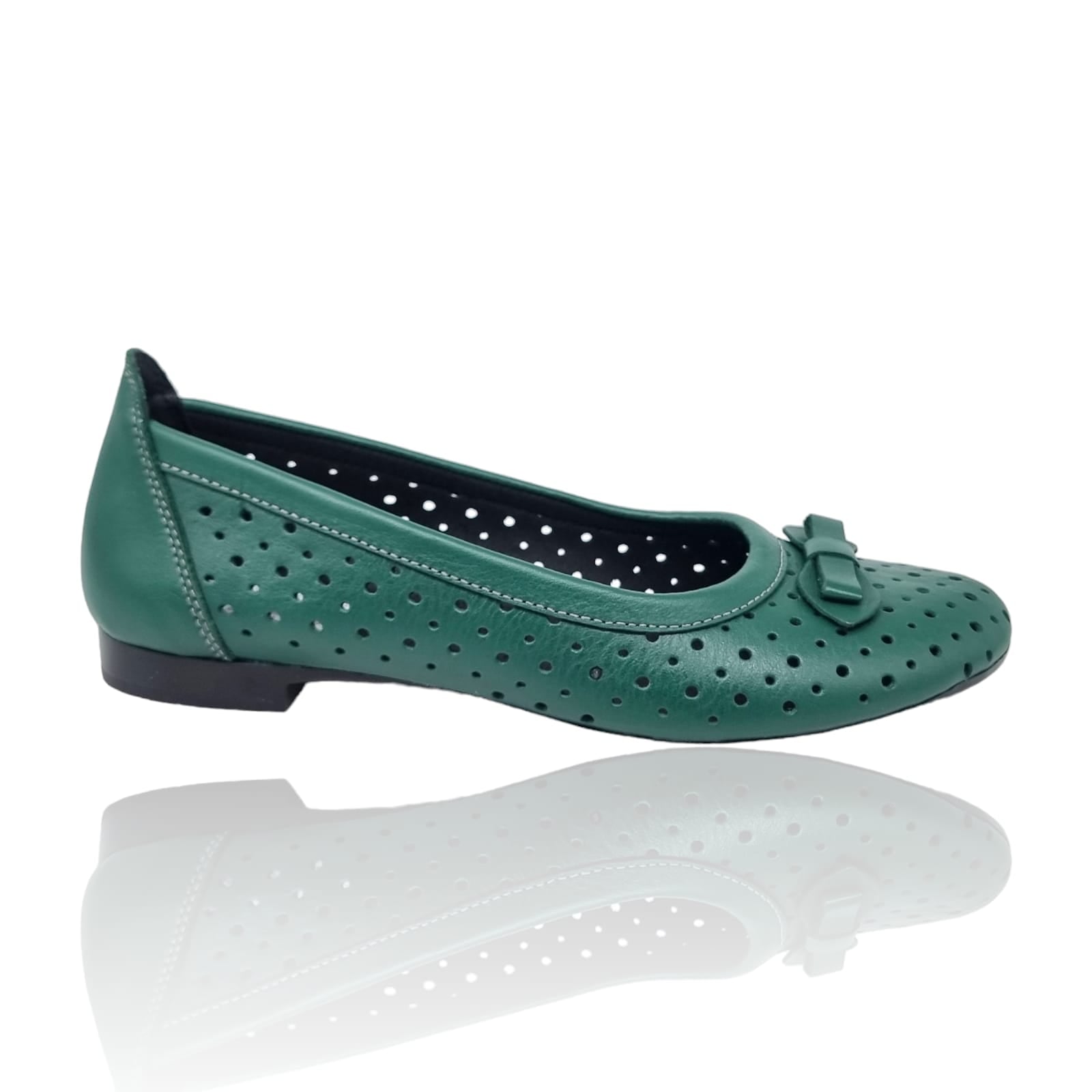 Balerini Damă Din Piele Naturală Verde 15143