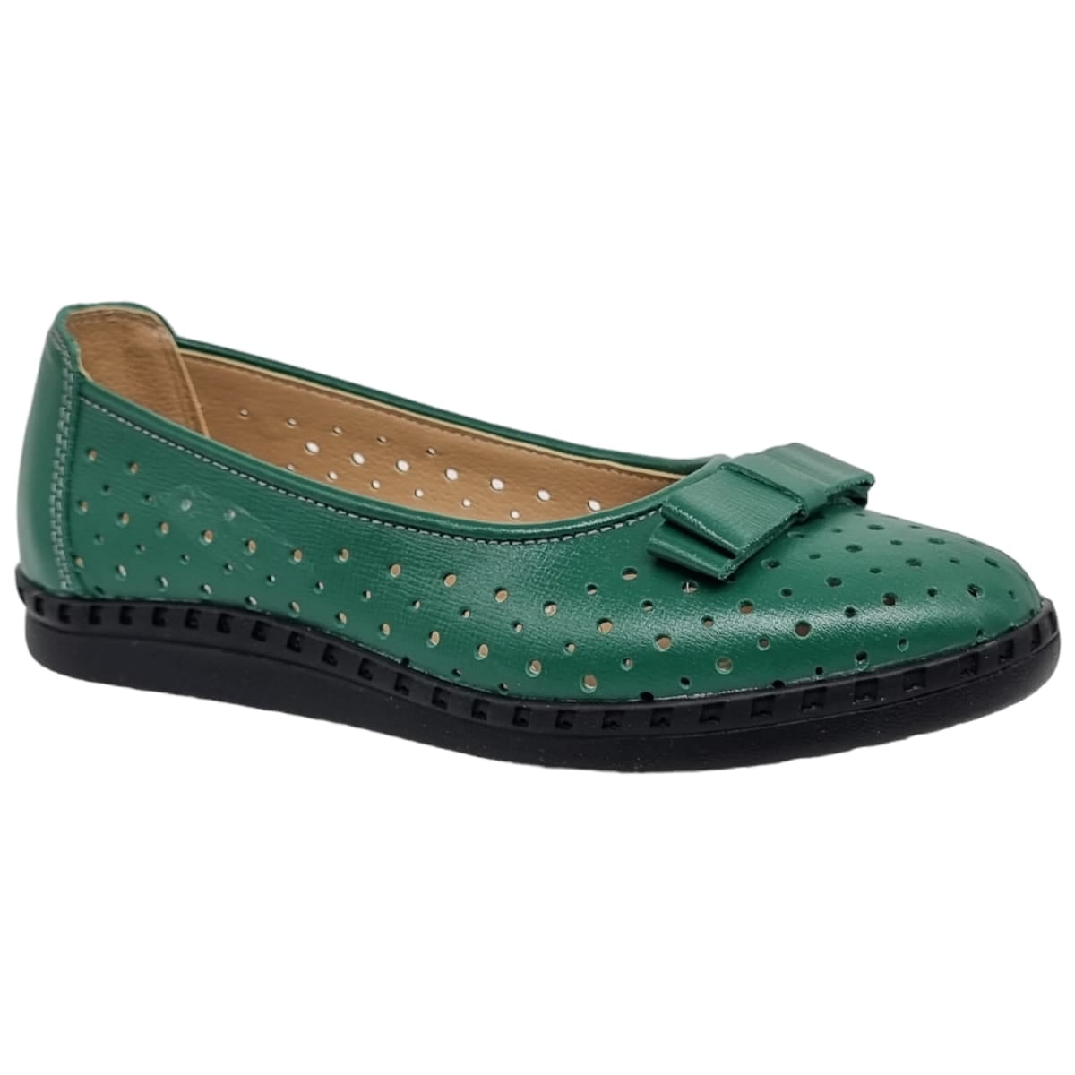 Balerini Damă Din Piele Naturală Verde 15128