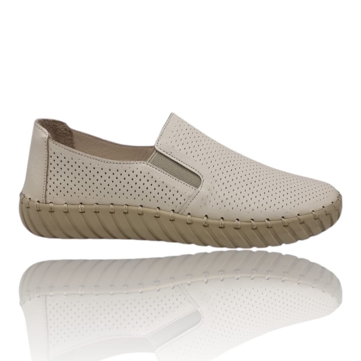 Balerini Damă Din Piele Naturală Crem 15182