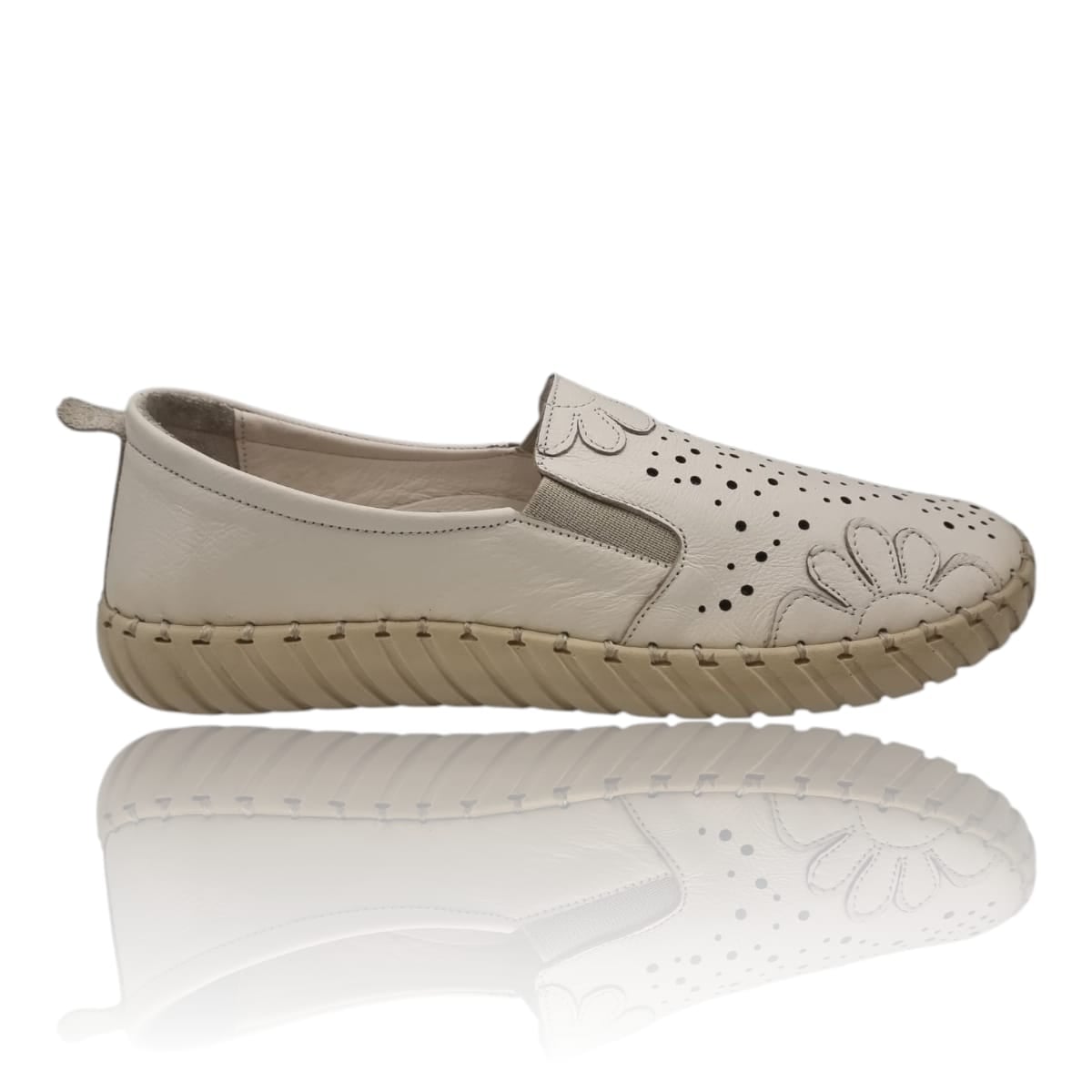 Balerini Damă Din Piele Naturală Crem 15183