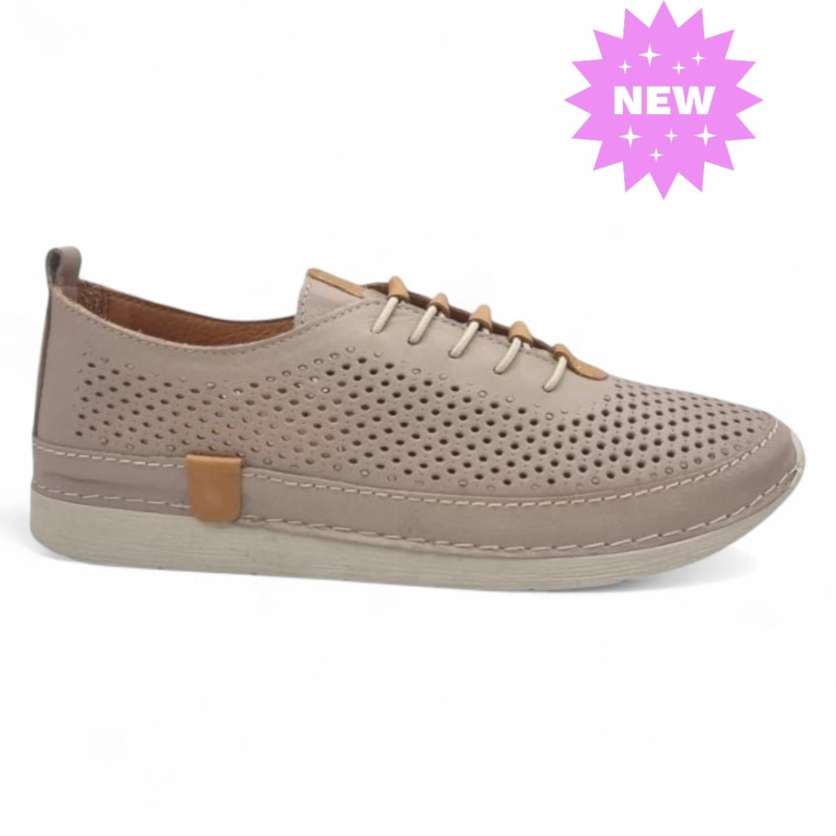 Pantofi Damă Casual Confort Din Piele Naturală Nude 25366