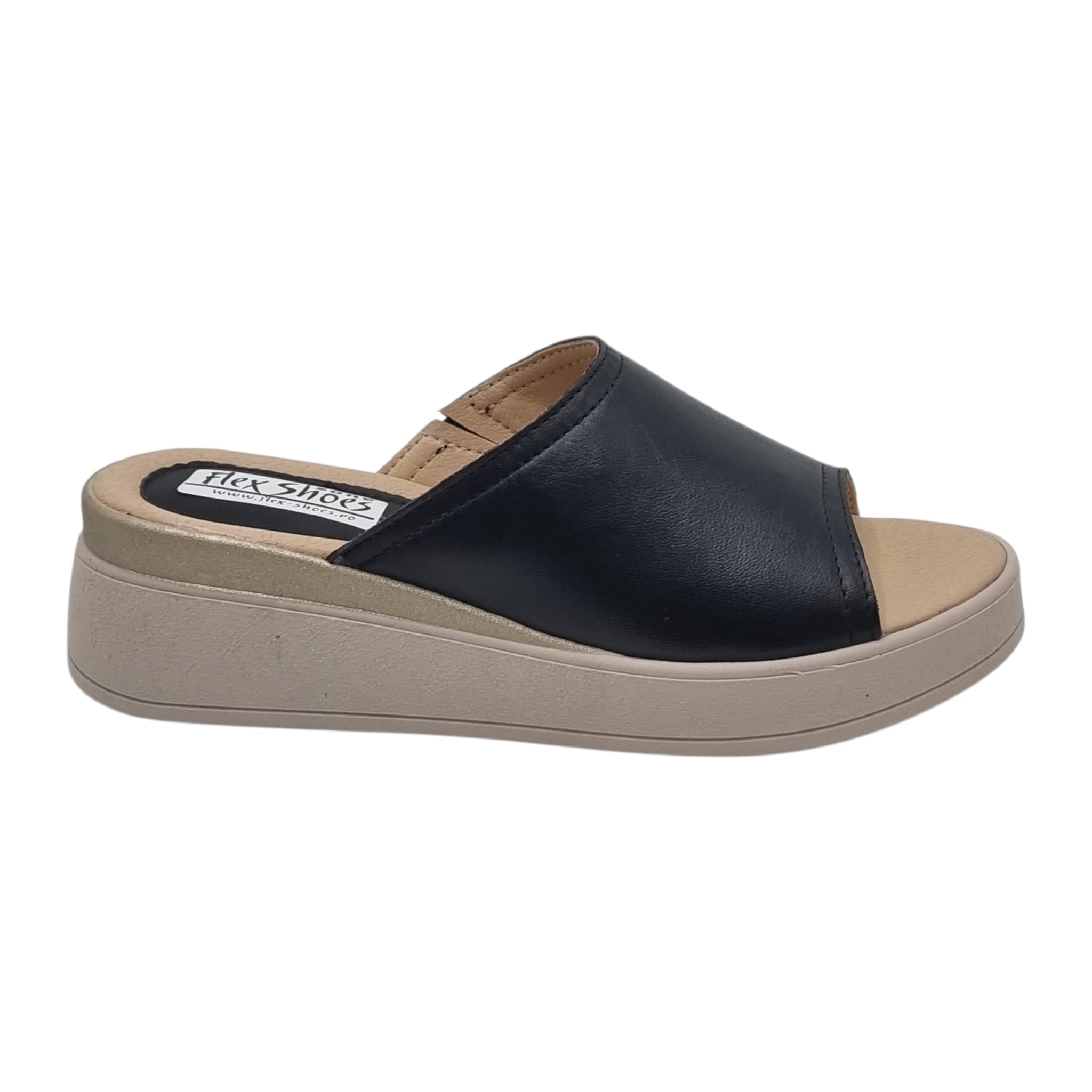 Sandale Damă Casual Confort Din Piele Naturală Neagră 13824