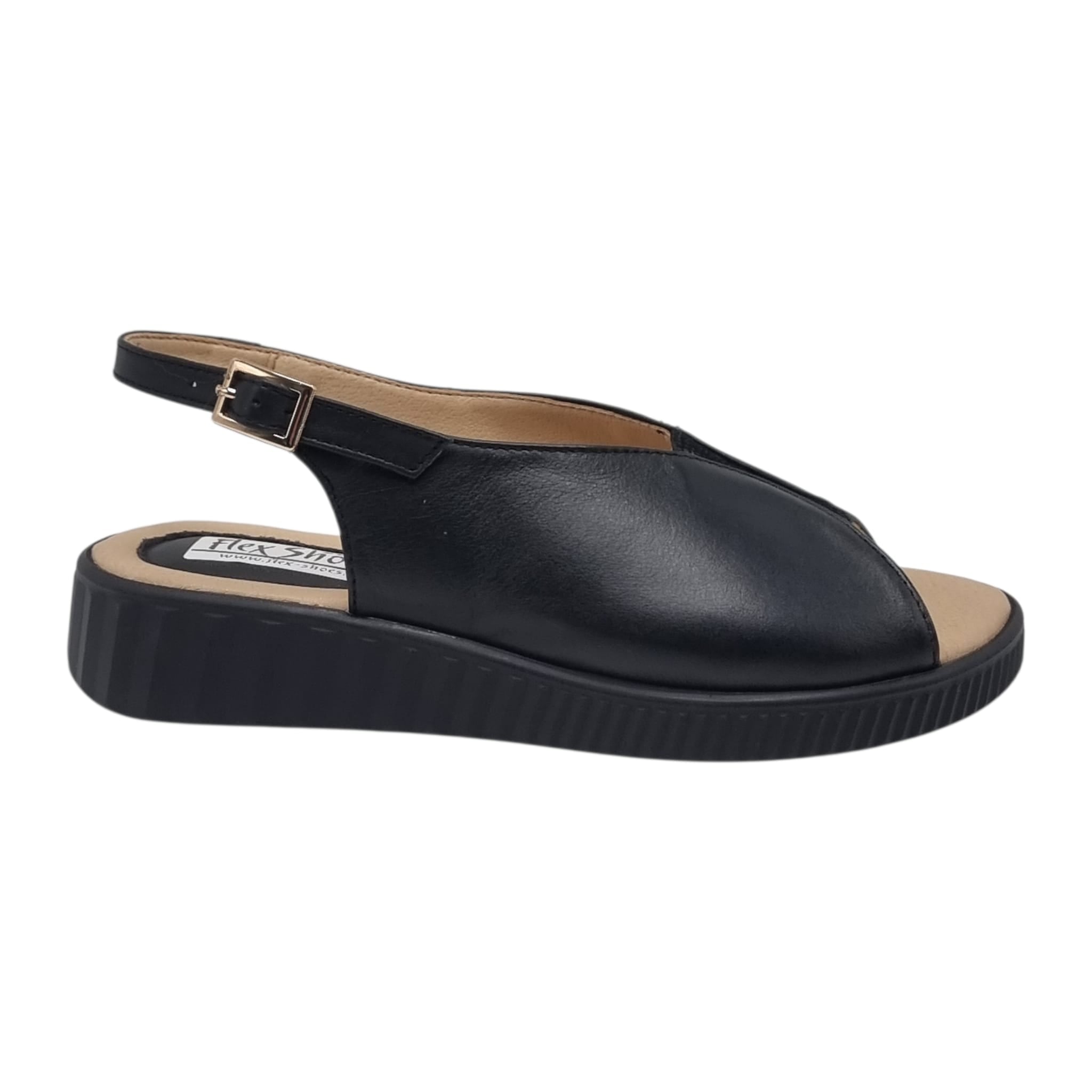 Sandale Damă Casual Confort Din Piele Naturală Neagră 13826
