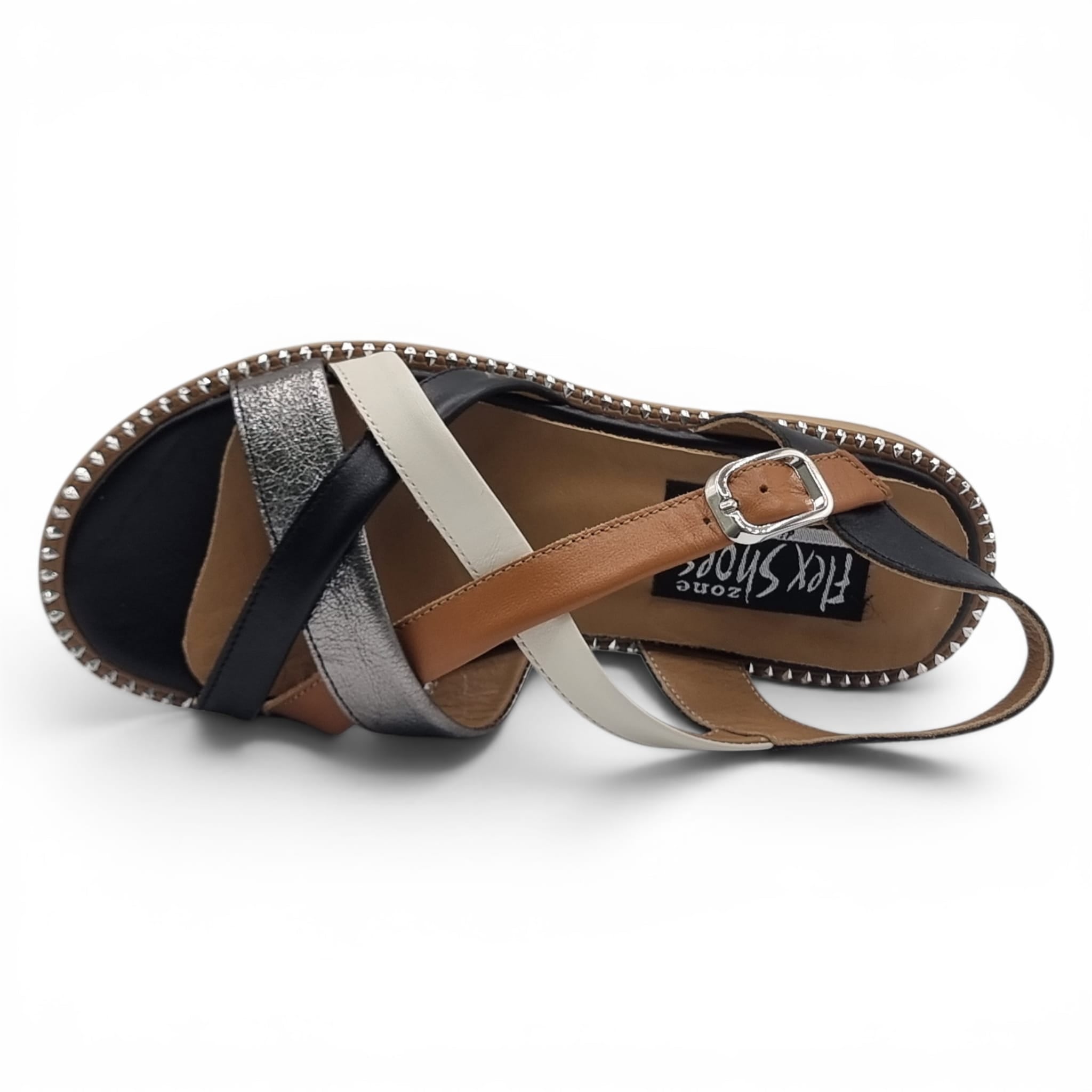 Sandale Damă Casual Confort Din Piele Naturală Neagră Multi 13769