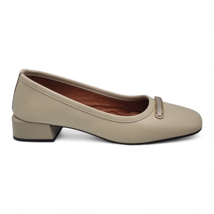 Pantofi Damă Eleganți Din Piele Naturală Crem 20842