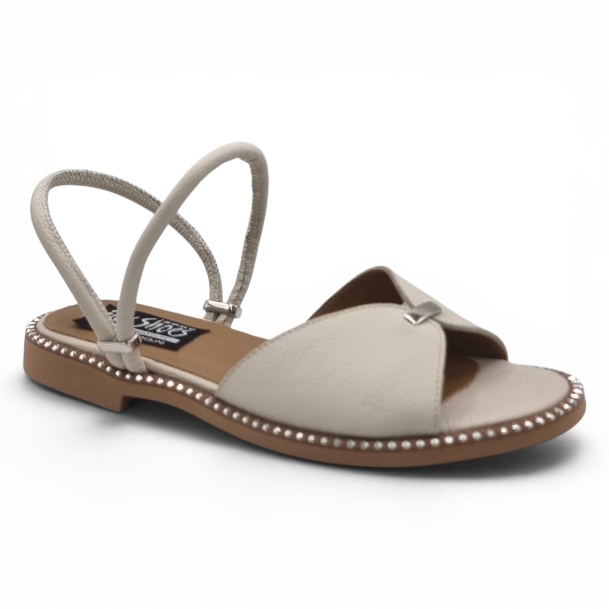 Sandale Damă Casual Confort Din Piele Naturală Crem 13775