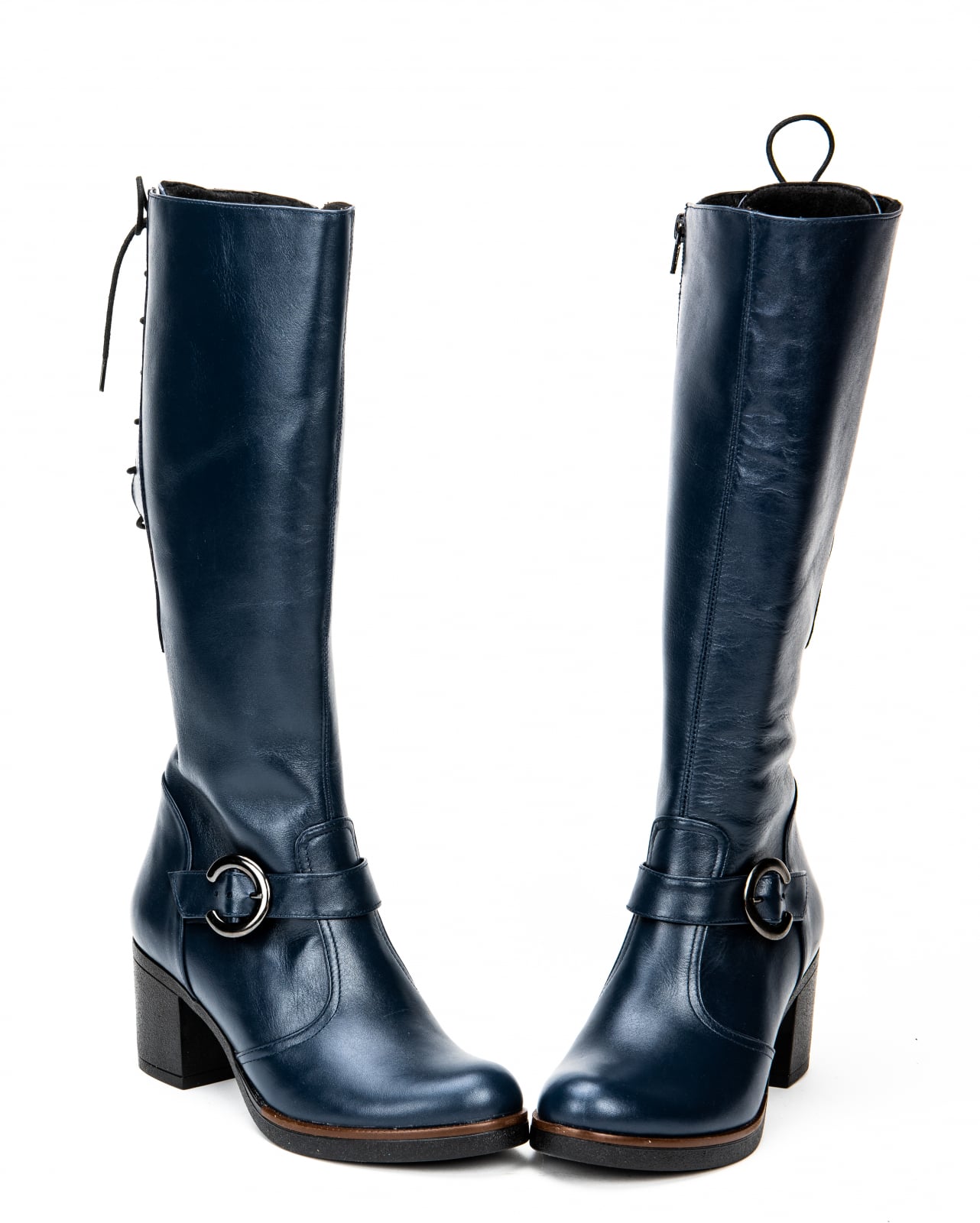 Cizme Damă Lungi Din Piele Naturală Blue 35102