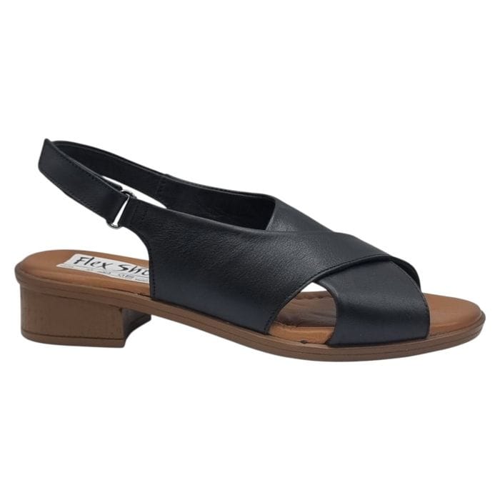 Sandale Damă Confort Din Piele Naturală Neagră 13815