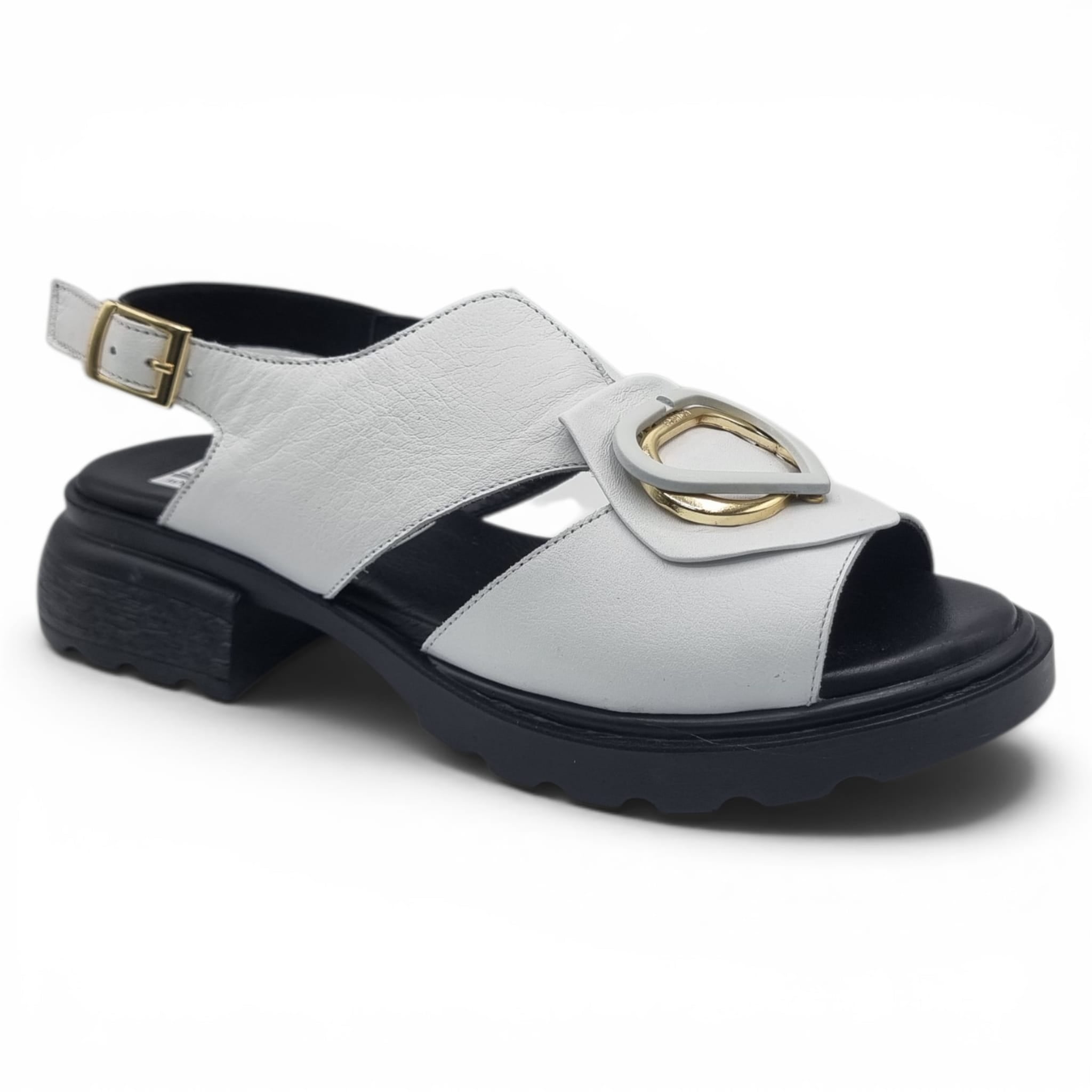 Sandale Damă Casual Confort Din Piele Naturală Albă 13788