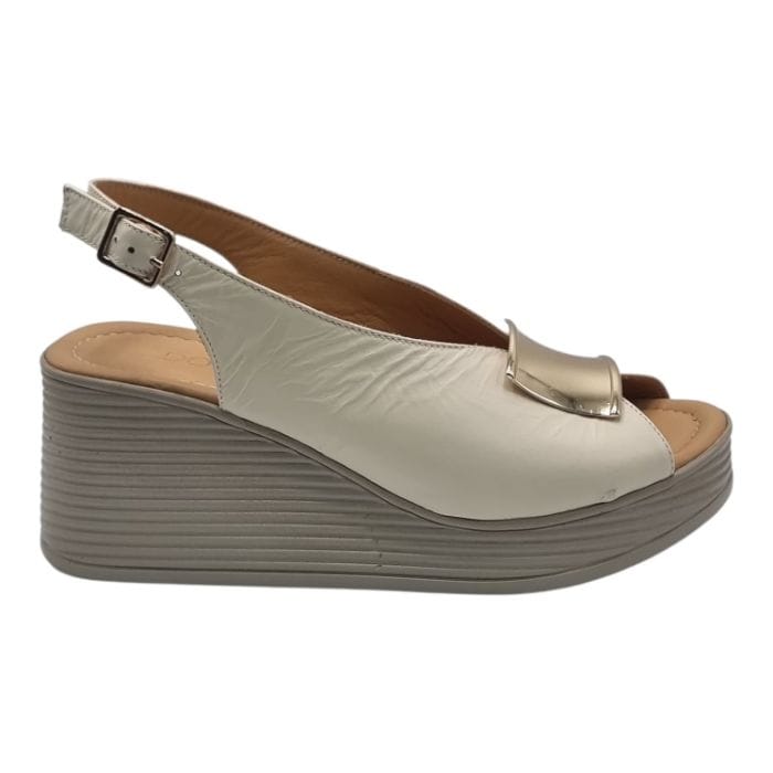 Sandale Damă Casual Confort Din Piele Naturală Crem 13779