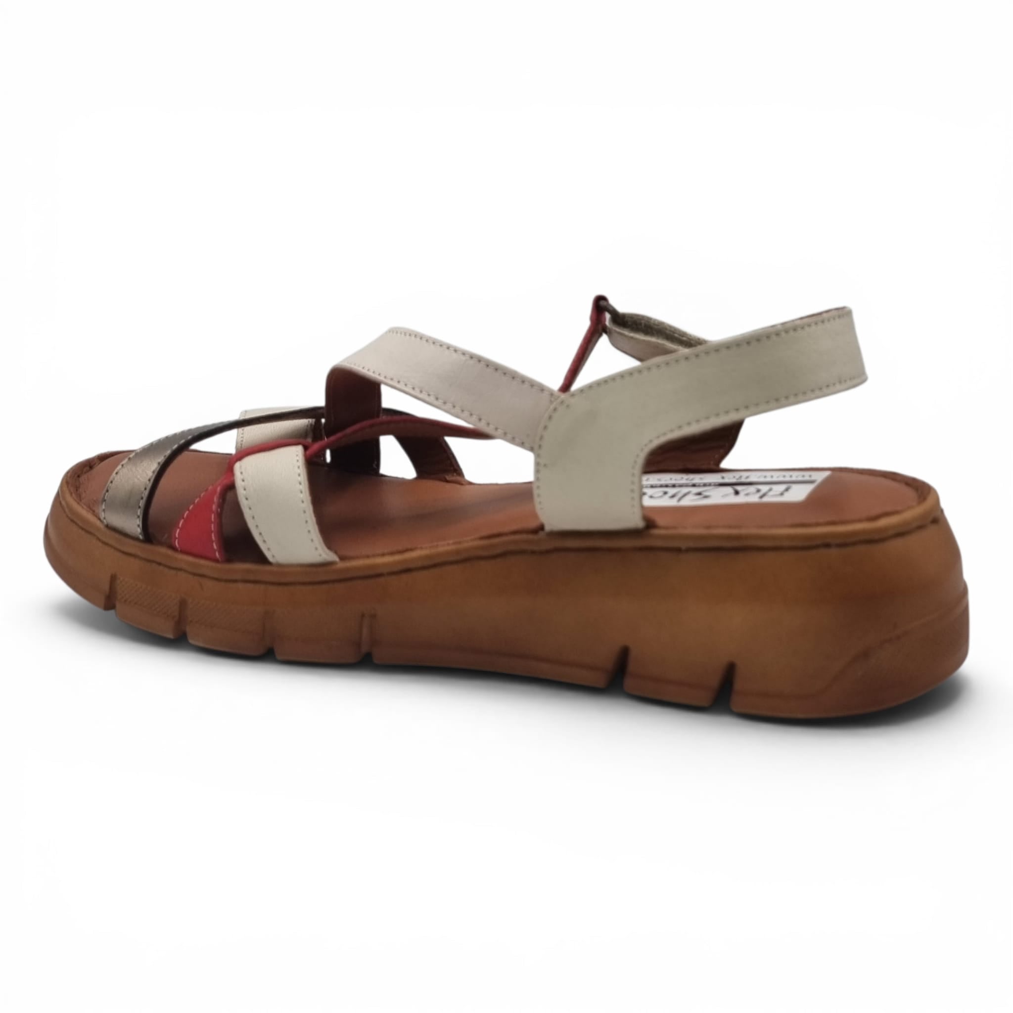 Sandale Damă Casual Confort Din Piele Naturală Crem Color 13767