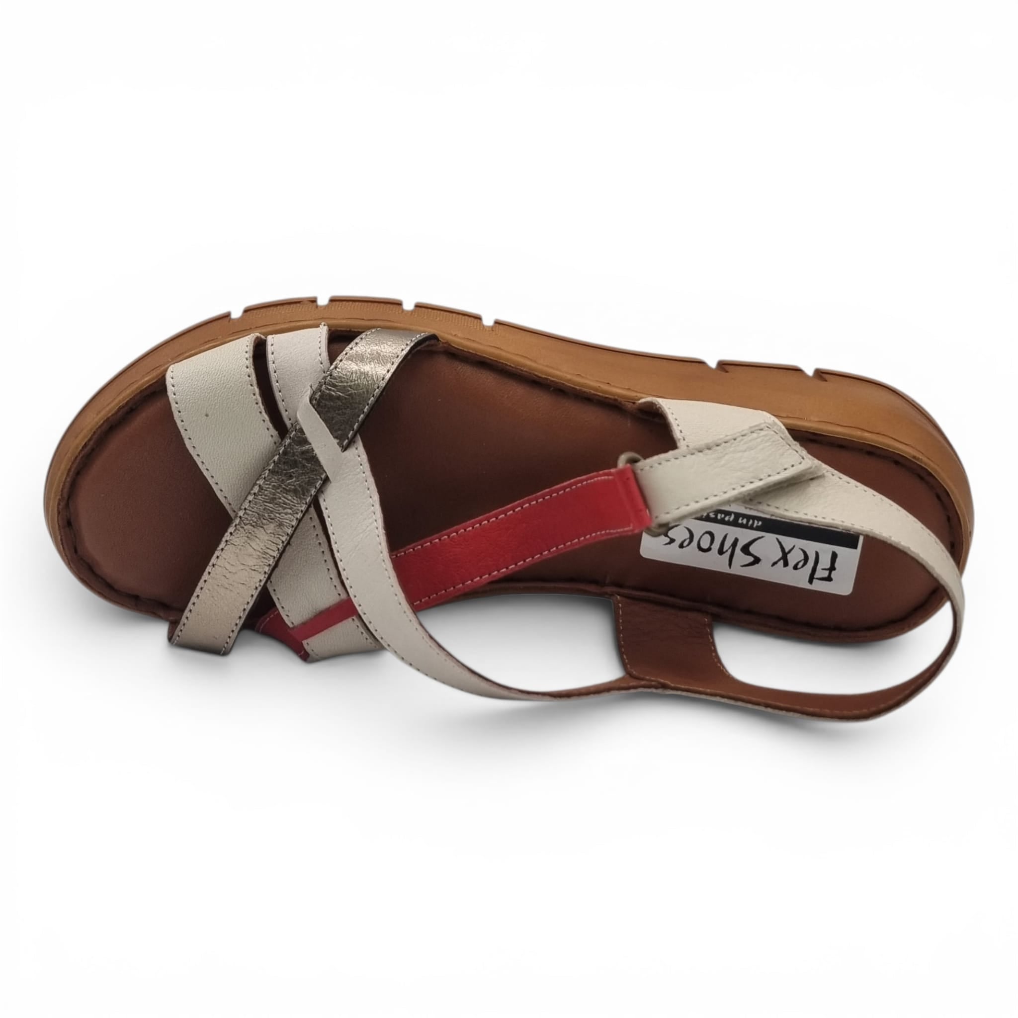 Sandale Damă Casual Confort Din Piele Naturală Crem Color 13767