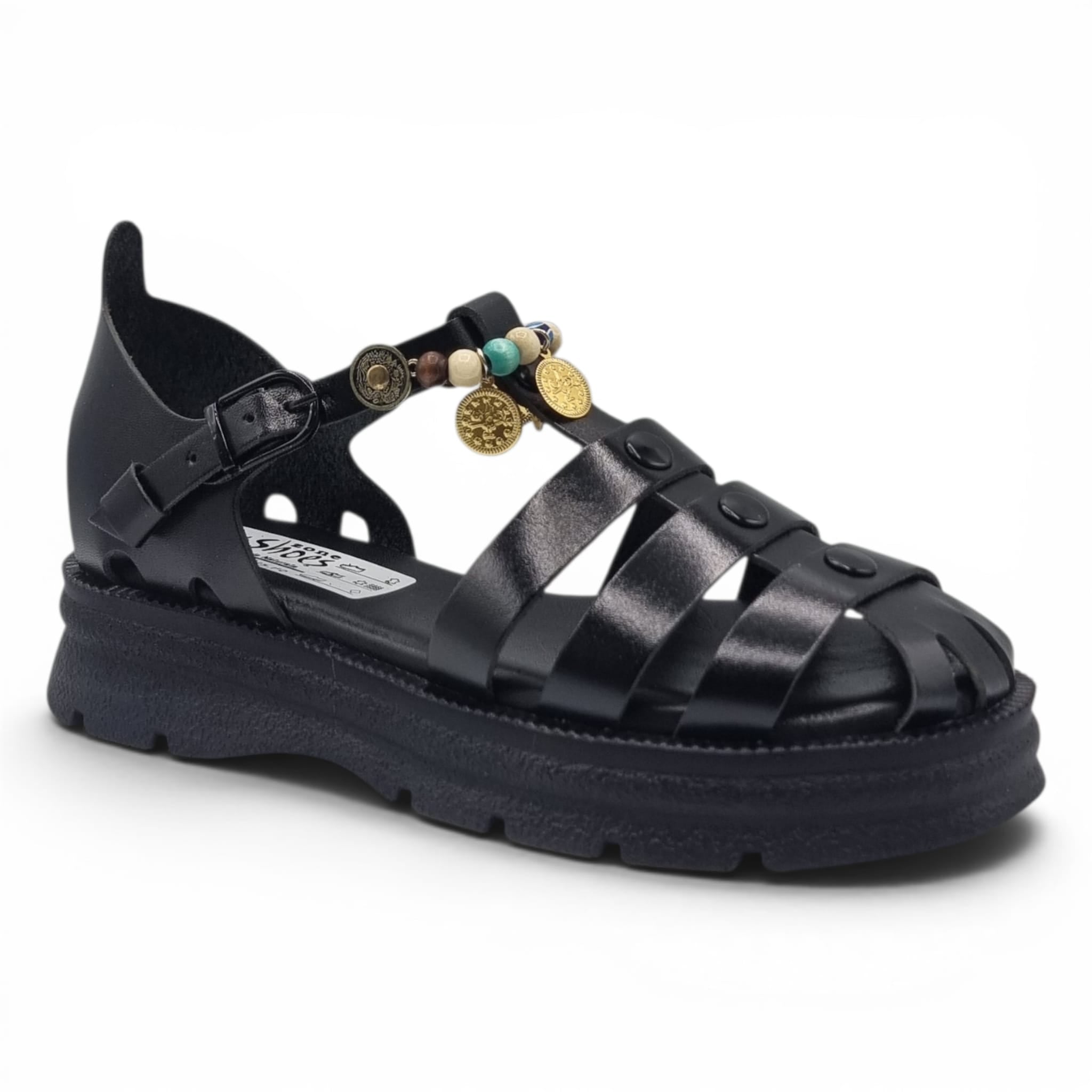 Sandale Damă Casual Confort Din Piele Naturală Neagră 13771