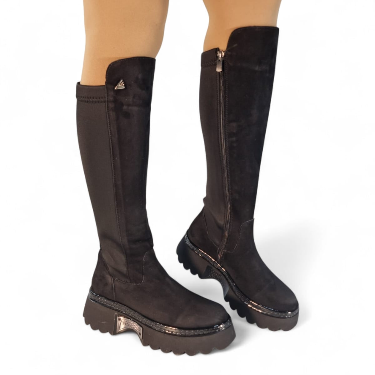 Cizme Damă Lungi Din Piele Naturală Neagră Vel 35132