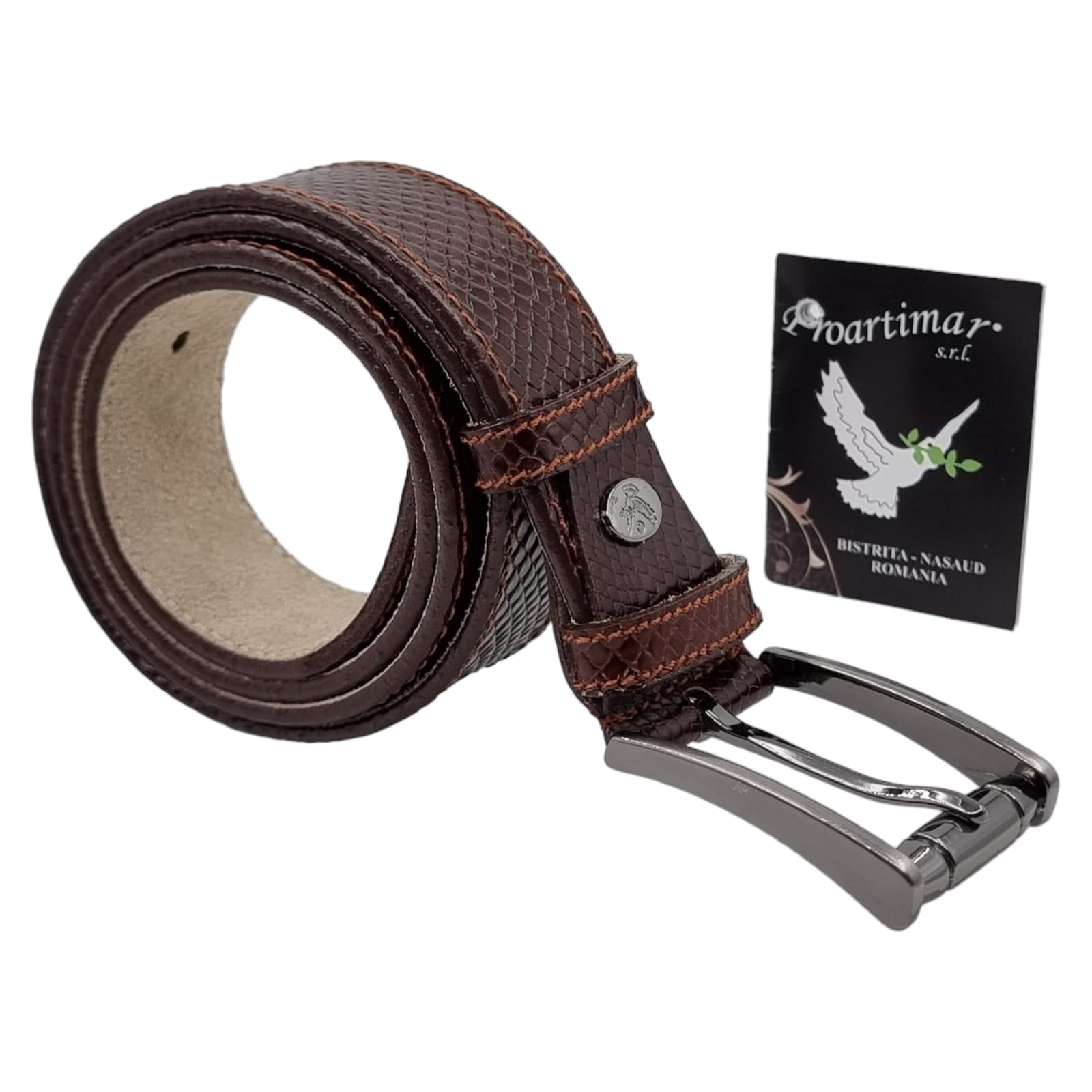 Curea Bărbați Din Piele Naturală Maro 14