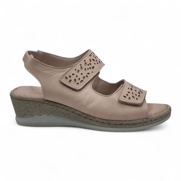 Sandale Damă Casual Confort Din Piele Naturală Crem 13786