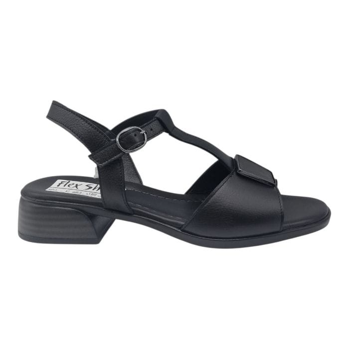 Sandale Damă Confort Din Piele Naturală Neagră 13807