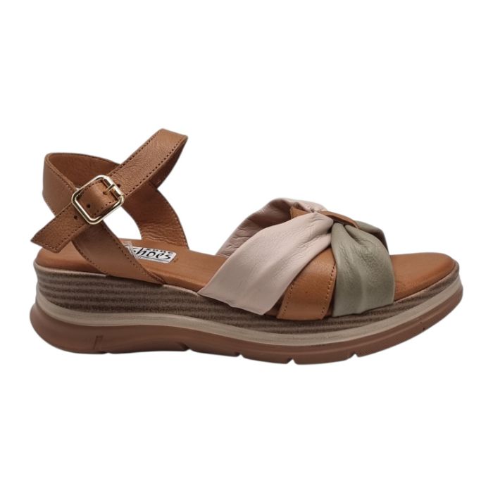 Sandale Damă Casual Confort Din Piele Naturală Maro Multi 13793