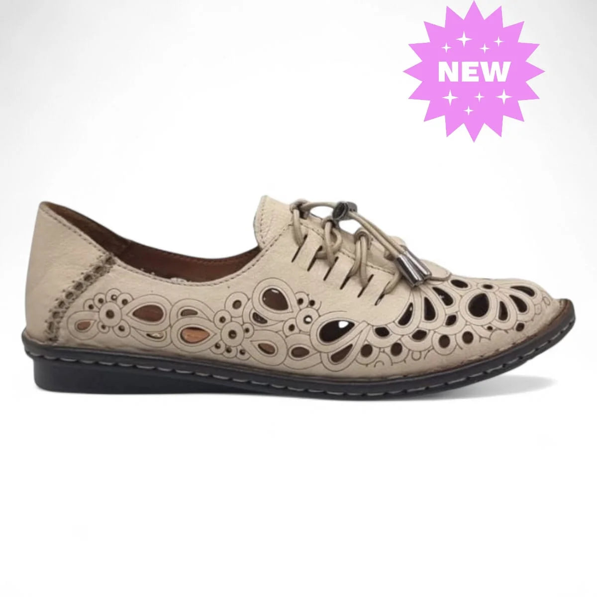 Pantofi Damă Casual Confort Din Piele Naturală Neagra 25365